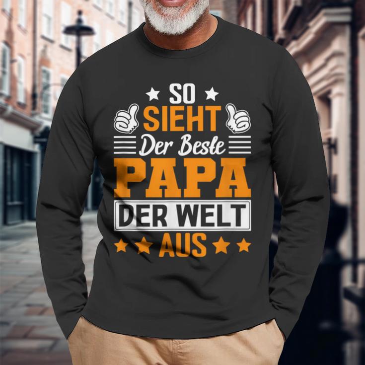 So Sieht Der Beste Papa Der Welt Ausatertag Geschenkidee Langarmshirts Geschenke für alte Männer