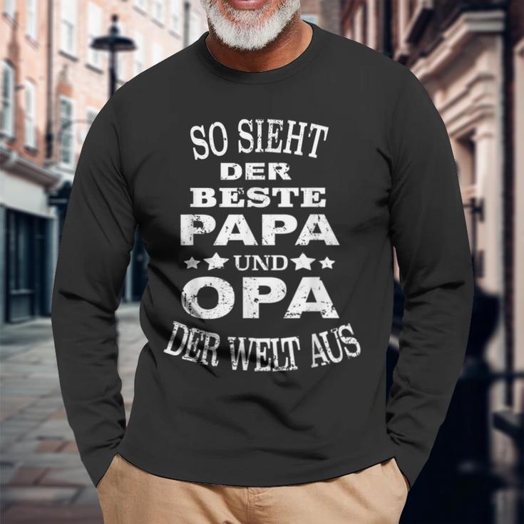 So Ssieht Der Beste Papa Und Opa Der Welt Aus S Langarmshirts Geschenke für alte Männer