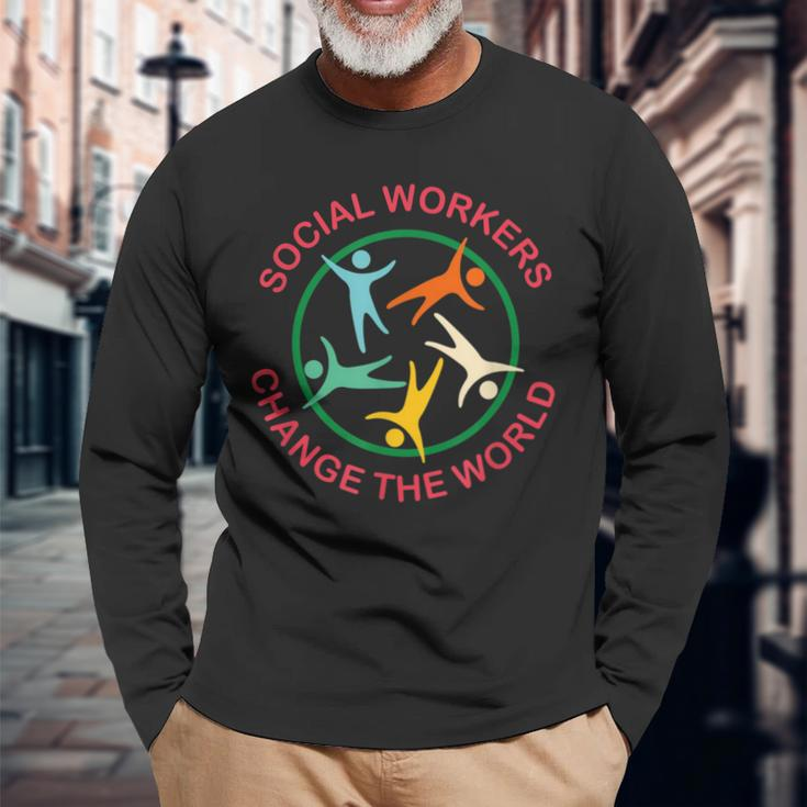 Social Workers Change The World Long Sleeve T-Shirt Gifts for Old Men