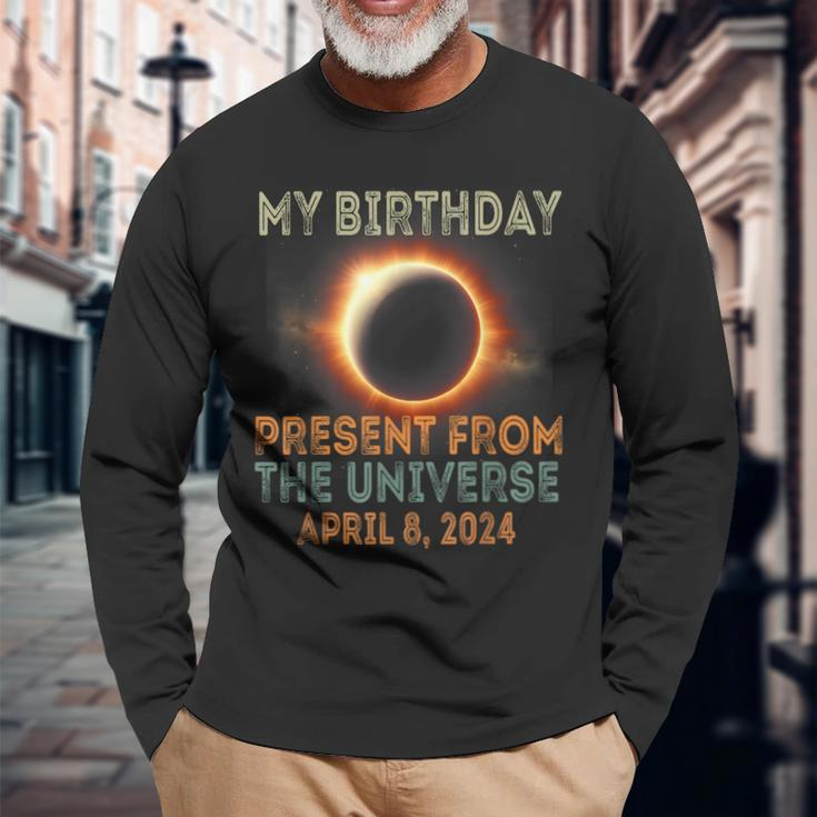 Solar Eclipse 2024 Birthday Present 4824 Totality Universe Long Sleeve T-Shirt Gifts for Old Men
