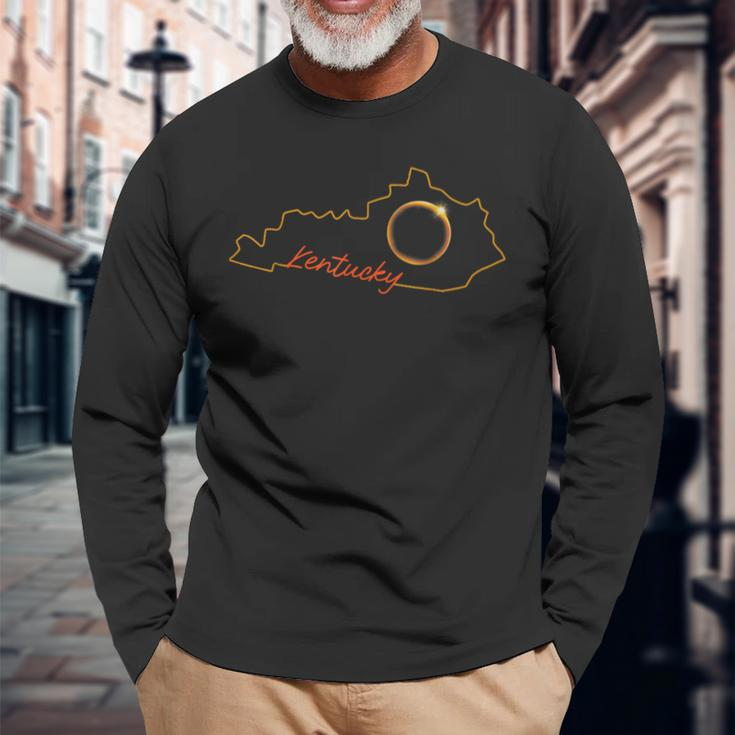 Solar Eclipse 2024 State Kentucky Total Solar Eclipse Long Sleeve T-Shirt Gifts for Old Men