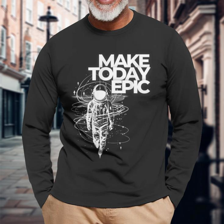Space Galaxy Cool Graphic Spaceman Fashion Long Sleeve T-Shirt Gifts for Old Men