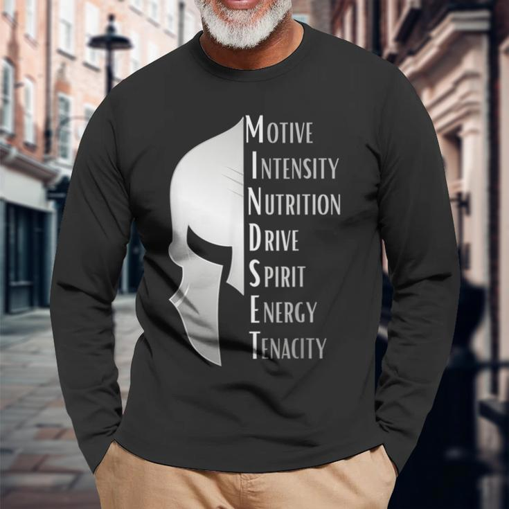 Spartan Mindset Motivational Inspirational Quote Graphic Long Sleeve T-Shirt Gifts for Old Men