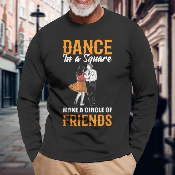 Square Dance Tanz In Einem Quadrat Bilde Einen Freundeskreis German Langarmshirts Geschenke für alte Männer