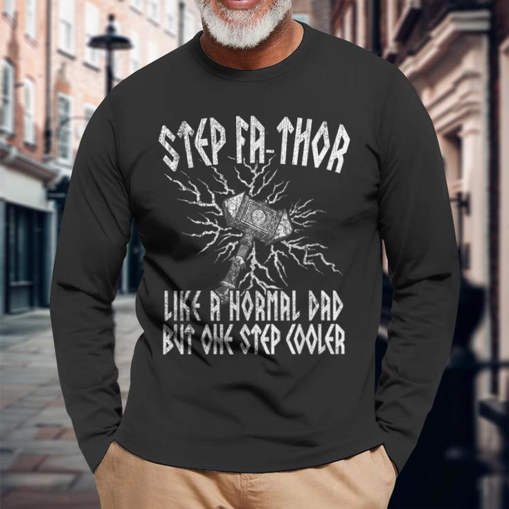 Step Fathor Like Dad Step Cooler Viking Step Father's Day Long Sleeve T-Shirt Gifts for Old Men