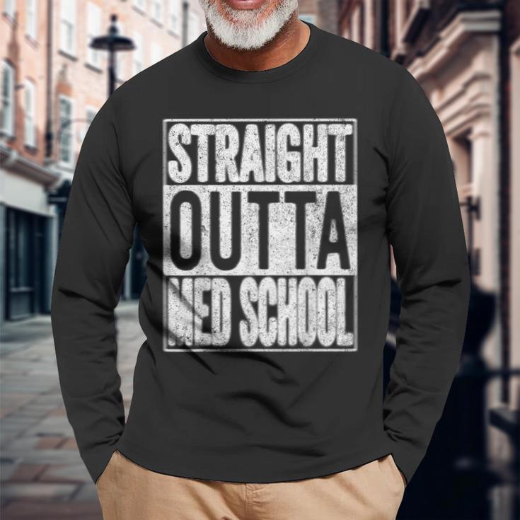 Straight Outta Med School 2021 Graduation Long Sleeve T-Shirt Gifts for Old Men