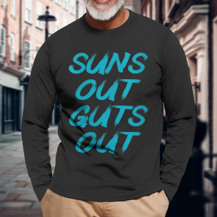 Suns Out Guts Out Fathers Day Dad Bod Long Sleeve T-Shirt Gifts for Old Men
