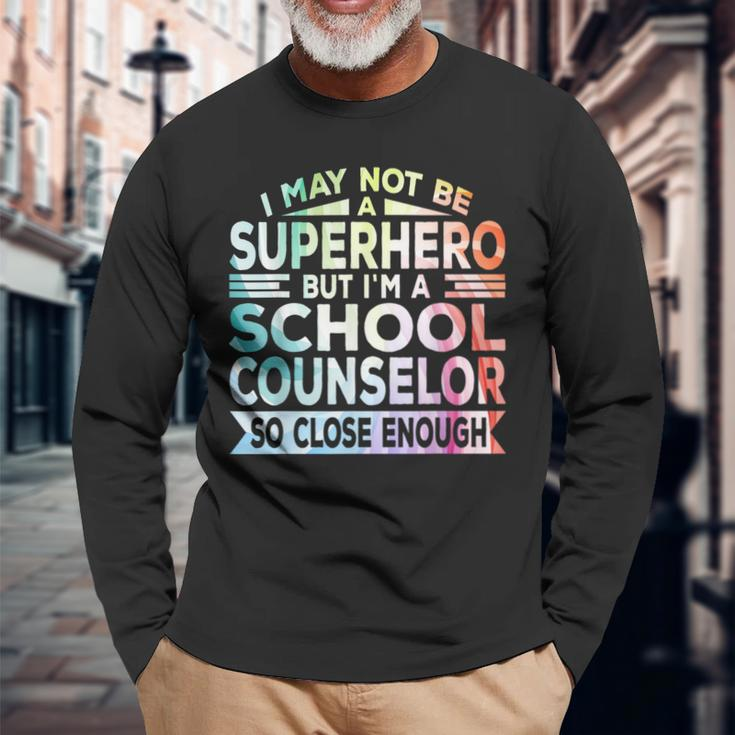 Superhero & School Counselor School Counseling Long Sleeve T-Shirt Gifts for Old Men