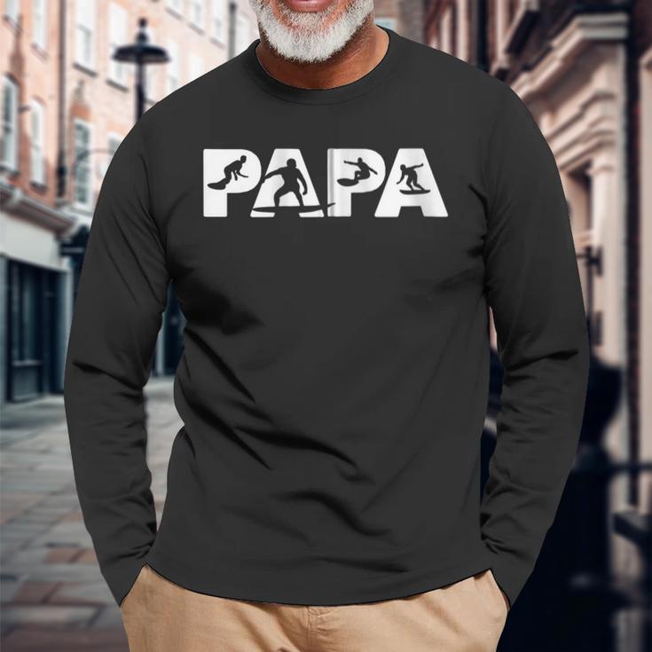 Surfender Papa Lustiger Papa Surfenderater Geschenk Kapuzenjacke Langarmshirts Geschenke für alte Männer