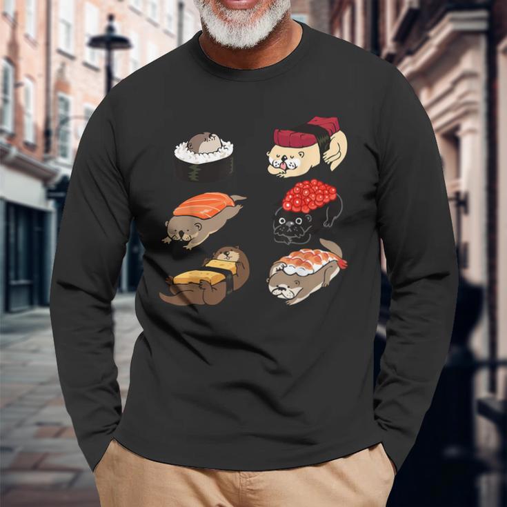 Sushi Otter Langarmshirts Geschenke für alte Männer