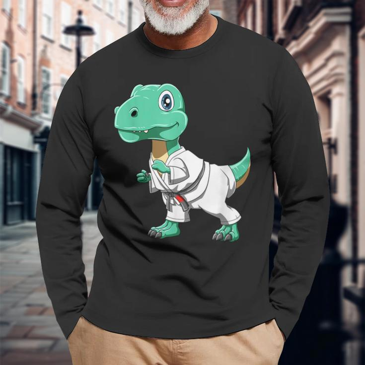 T-Rex Armbar Me Impossible Brazilian Jiu Jitsu Bjj Long Sleeve T-Shirt Gifts for Old Men