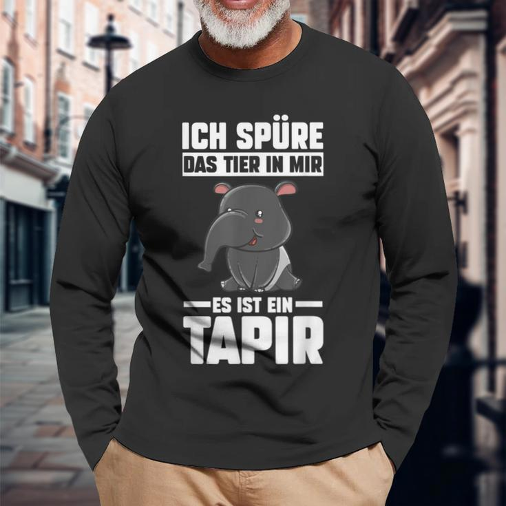 Tapir-Langarmshirts mit Spruch Ich spüre das Tier in mir, es ist ein Tapir, Lustiges Outfit Geschenke für alte Männer
