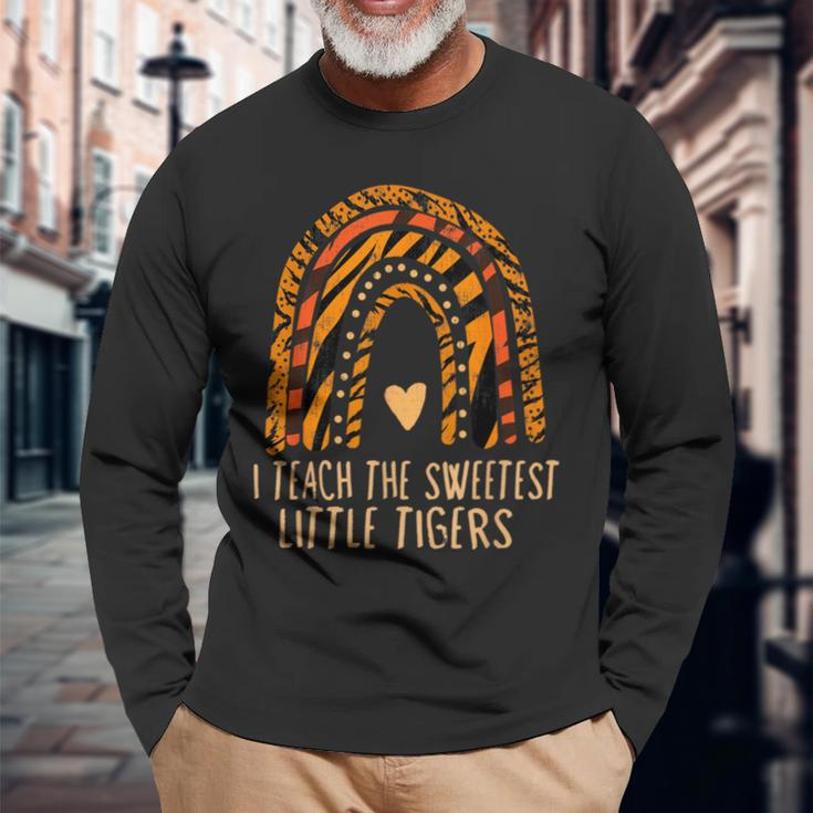 I Teach Sweetheart I Teach The Sweetest Little Tigers Long Sleeve T-Shirt Gifts for Old Men
