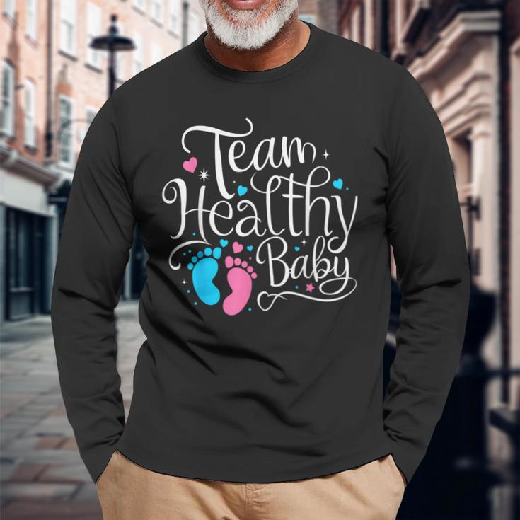 Team Healthy Baby Shower Gender Reveal Party Long Sleeve T-Shirt Gifts for Old Men