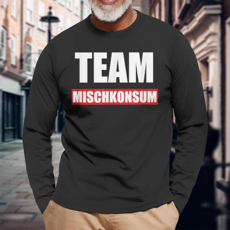 Team Mischkonsum Druffi Party Tekk Techno Music Dancing Bass Langarmshirts Geschenke für alte Männer
