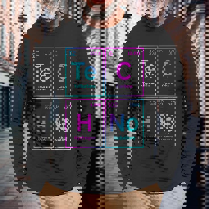 Techno Sintetizador Químico Rave Music Edm Music Festival Camiseta de manga larga Regalos para ancianos