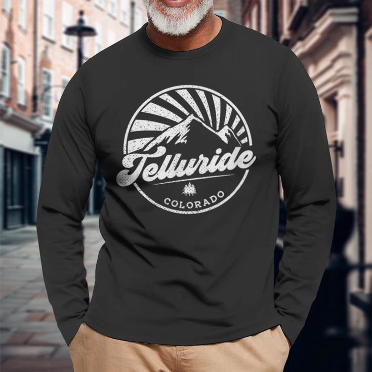 Telluride Colorado Retro Vintage City Mountains Long Sleeve T-Shirt Gifts for Old Men