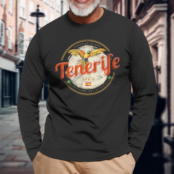 Teneriffa Papagei Kanarische Inseln Spanienintage Souvenir S Langarmshirts Geschenke für alte Männer