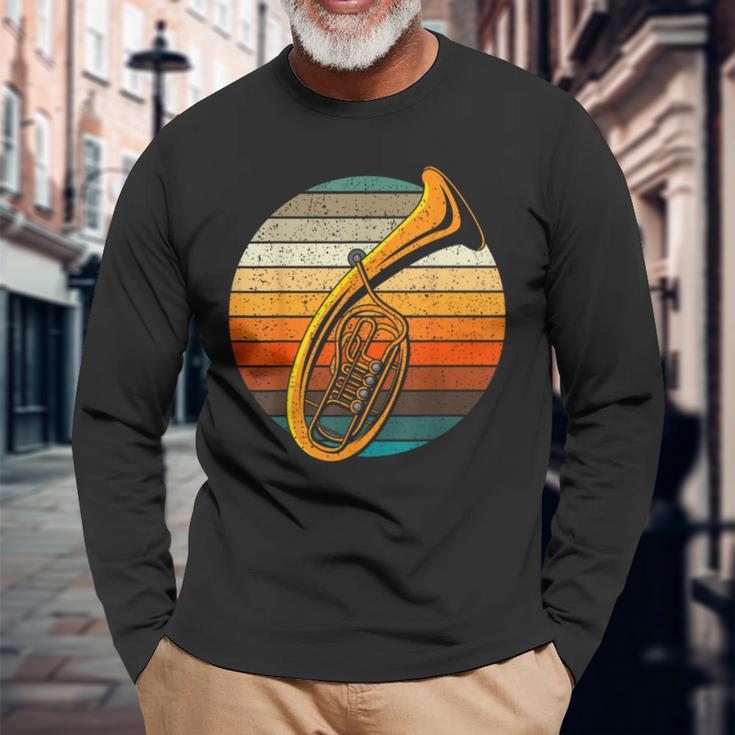 Tenor Horn Retro Horn Folk Music Flugelhorn Baritone Langarmshirts Geschenke für alte Männer