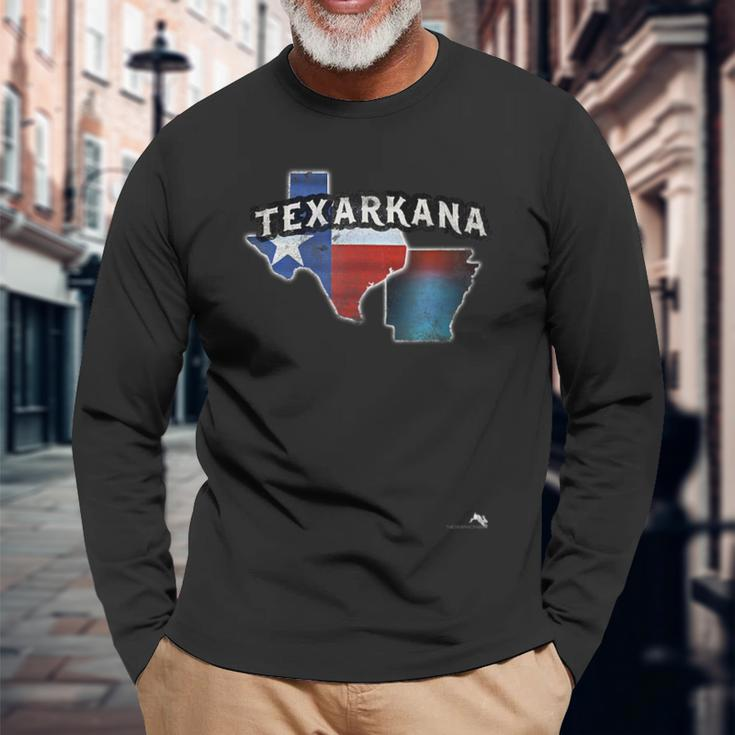 Texas Arkansas Texarkana Long Sleeve T-Shirt Gifts for Old Men