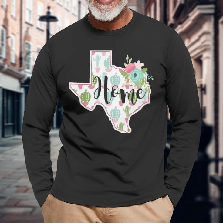 Texas Home Cactus Long Sleeve T-Shirt Gifts for Old Men