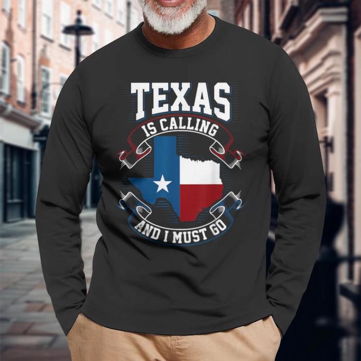 Texas Ruft An Und Ich Muss Gehen Black Langarmshirts Geschenke für alte Männer