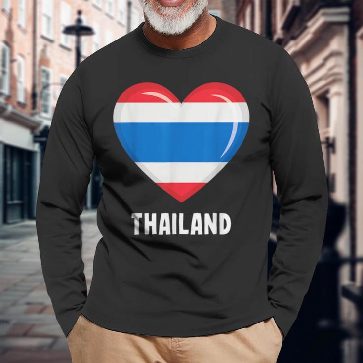 Thailand Flag Thai Langarmshirts Geschenke für alte Männer