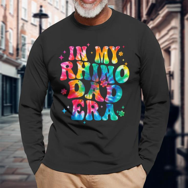 Tie Dye In My Rhino Dad Era Rhino Father Long Sleeve T-Shirt Gifts for Old Men