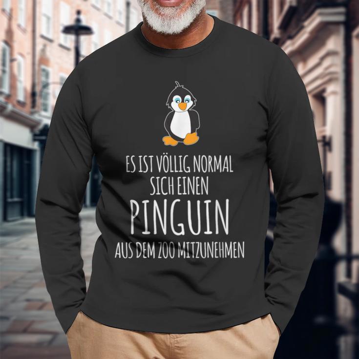 Tierpark Es Ist Öllig Normalig Einen Penguin Aus Der Zoo Langarmshirts Geschenke für alte Männer