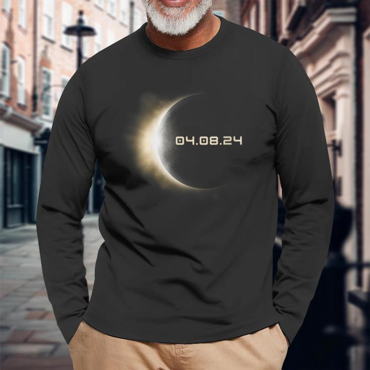Total Solar Eclipse 2024 America Totality Eclipse 040824 Long Sleeve T-Shirt Gifts for Old Men