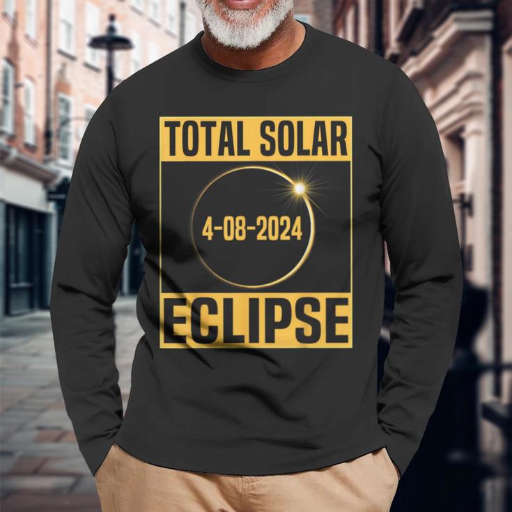 Total Solar Eclipse 2024 America Totality 40824 Astronomy Long Sleeve T-Shirt Gifts for Old Men