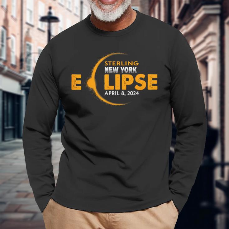 Total Solar Eclipse 2024 In Sterling New York Long Sleeve T-Shirt Gifts for Old Men