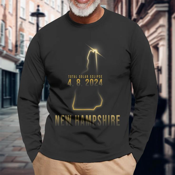 Total Solar Eclipse 4082024 New Hampshire Long Sleeve T-Shirt Gifts for Old Men