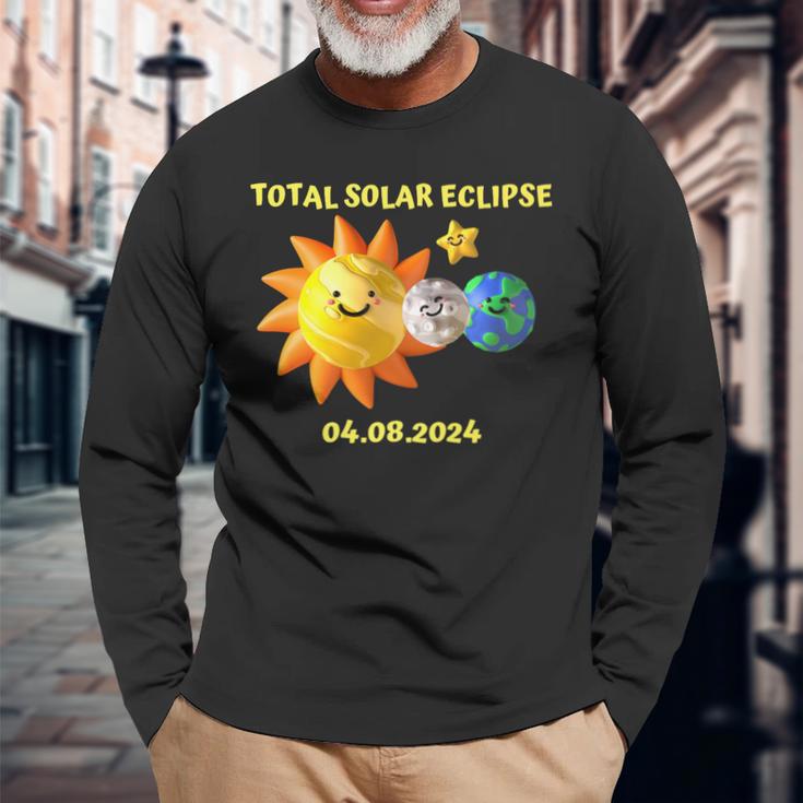 Total Solar Eclipse April 08 2024 Twice In Lifetime Long Sleeve T-Shirt Gifts for Old Men