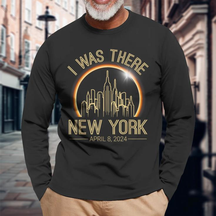 Total Solar Eclipse April 8 2024 New York Totality Souvenir Long Sleeve T-Shirt Gifts for Old Men