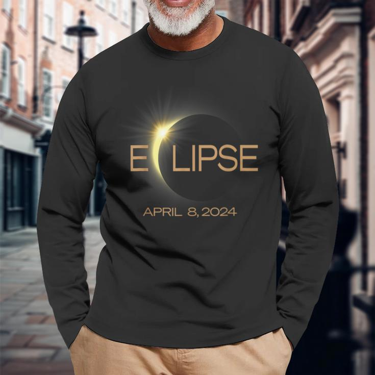 Total Solareclipse 2024 America Long Sleeve T-Shirt Gifts for Old Men