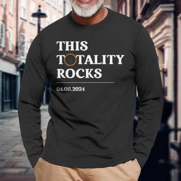 This Totality Rocks America Total Solar Eclipse April 8 2024 Long Sleeve T-Shirt Gifts for Old Men