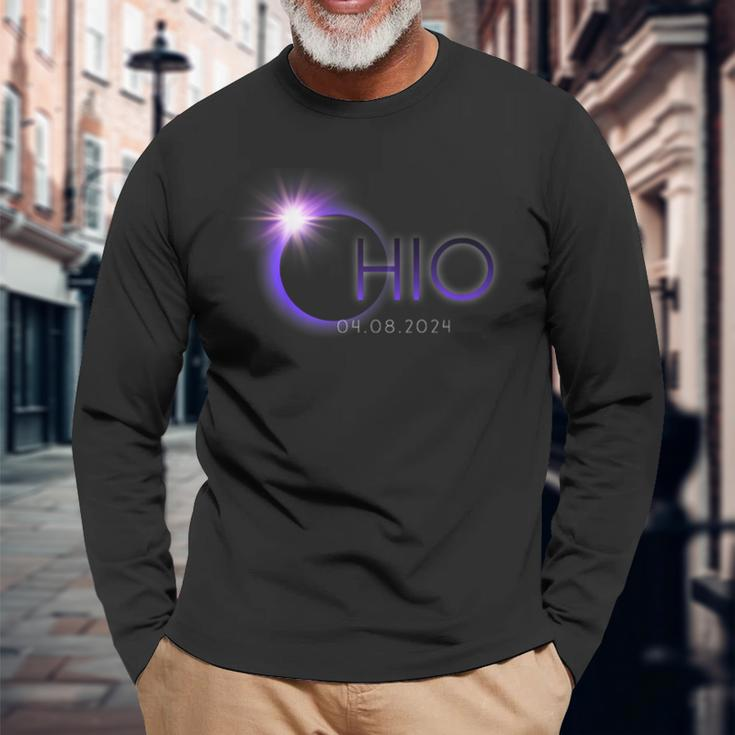 Totality Solar Eclipse 040824 Phases Ohio State Long Sleeve T-Shirt Gifts for Old Men
