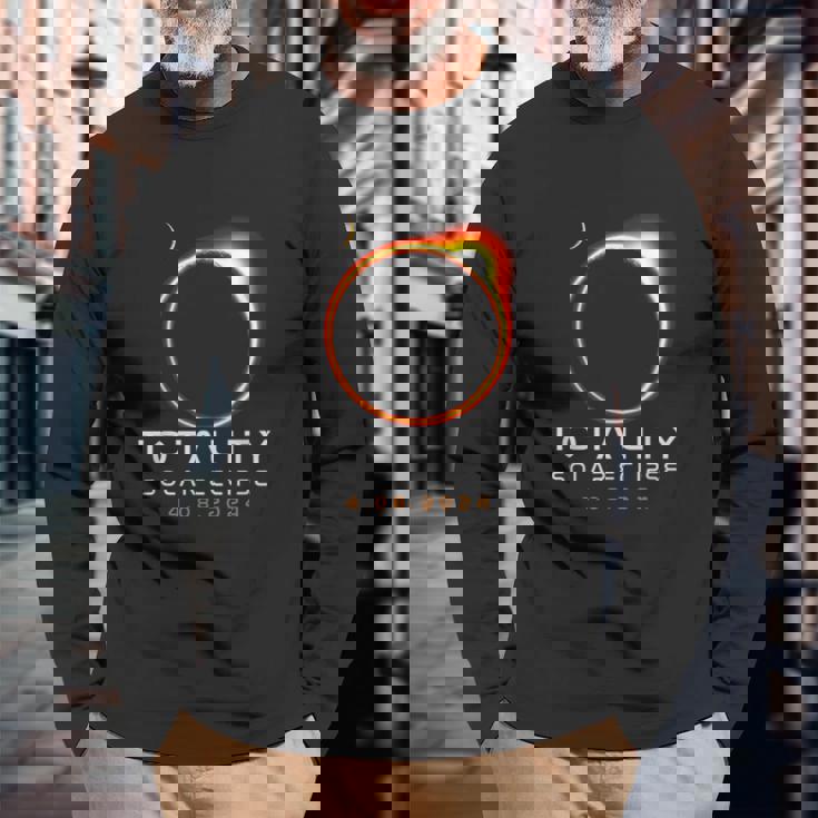 Totality Solar Eclipse 40824 Total Solar Eclipse 2024 Long Sleeve T-Shirt Gifts for Old Men