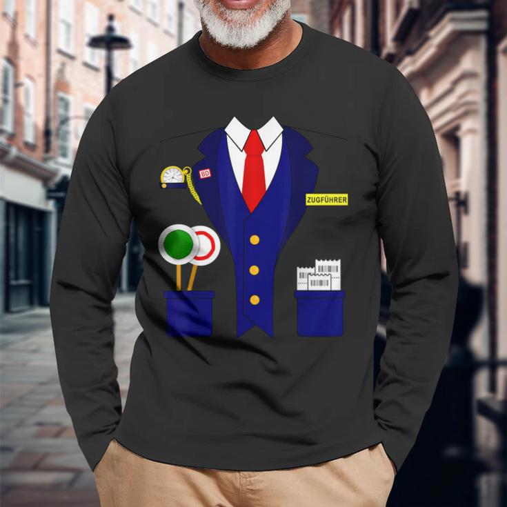 Trainführer Schaffner Train Train Driver Carnival Costume Langarmshirts Geschenke für alte Männer