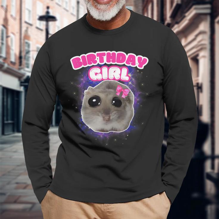 Trauriger Sad Hamster Hamstie Hamsty Hamsti Memes Langarmshirts Geschenke für alte Männer