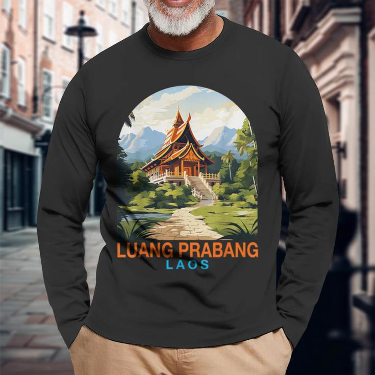Travel Adventure Trip Summer Vacation Luang Prabang Laos Long Sleeve T-Shirt Gifts for Old Men