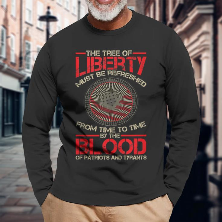 Tree Of Liberty Blood Of Tyrants Long Sleeve T-Shirt Gifts for Old Men