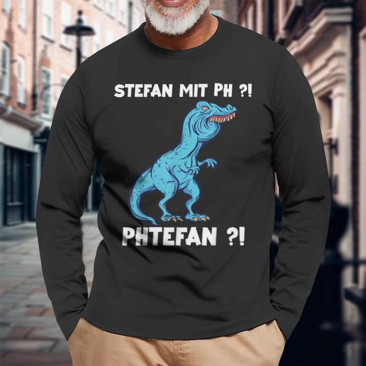 Trex Meme Dinosaur With Overbite Stefan With Ph Stephan S Langarmshirts Geschenke für alte Männer