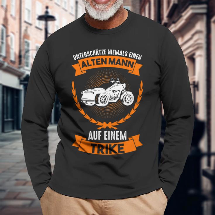 Trike Motorcycle Grandpa Dad Motorcycle Rider Biker Langarmshirts Geschenke für alte Männer