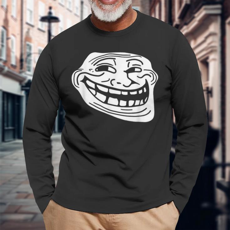 Troll Face Meme Dank Meme Troll Face Long Sleeve T-Shirt Gifts for Old Men