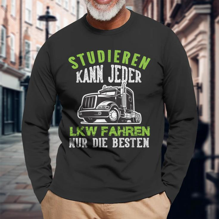 Trucker Studier Kann Jeder Trucker Fahren Nur Die Besten Truck Langarmshirts Geschenke für alte Männer