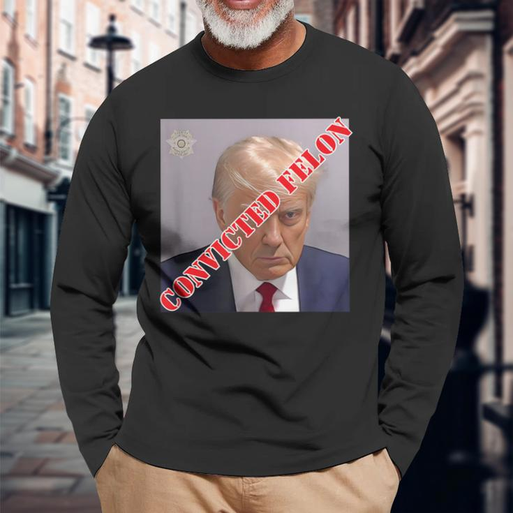 Trump 2024 Convicted Felon Stamped Guilty Long Sleeve T-Shirt Gifts for Old Men