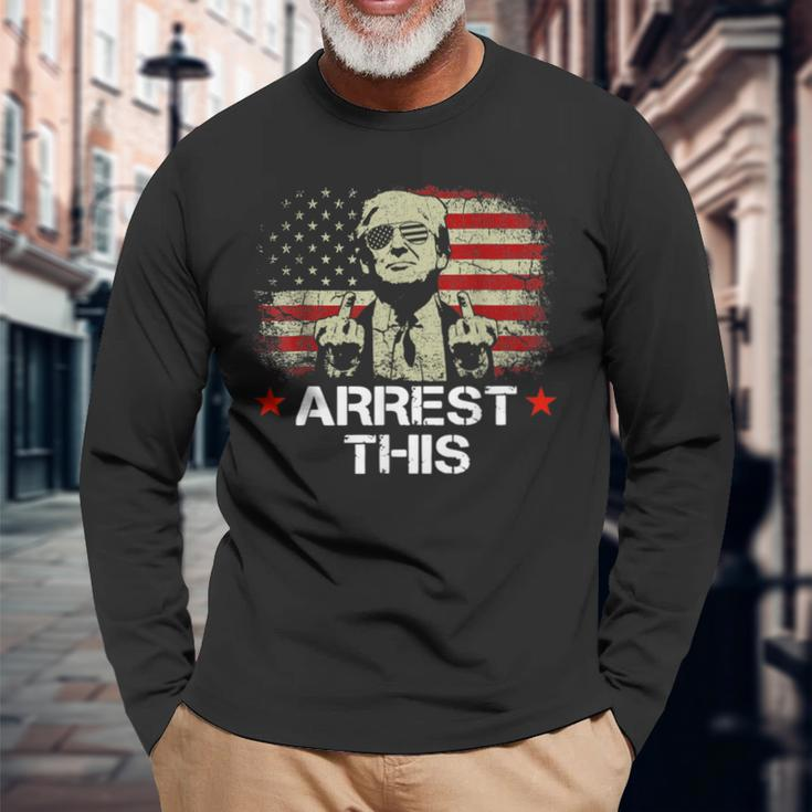 Trump Arrest This Trump 2024 Convicted Felon Long Sleeve T-Shirt Gifts for Old Men