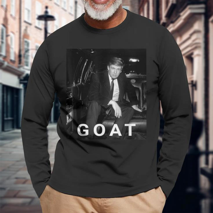 Trump Goat Republican Conservative Trump 2024 Long Sleeve T-Shirt Gifts for Old Men
